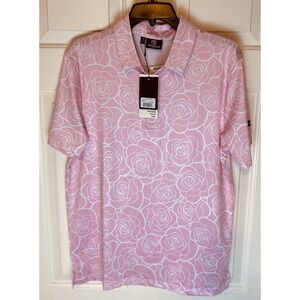 GREENSIDE Golf Shirt (Men's SMALL) ROSA BELLA Pink / White Roses New w/ $50 Tag